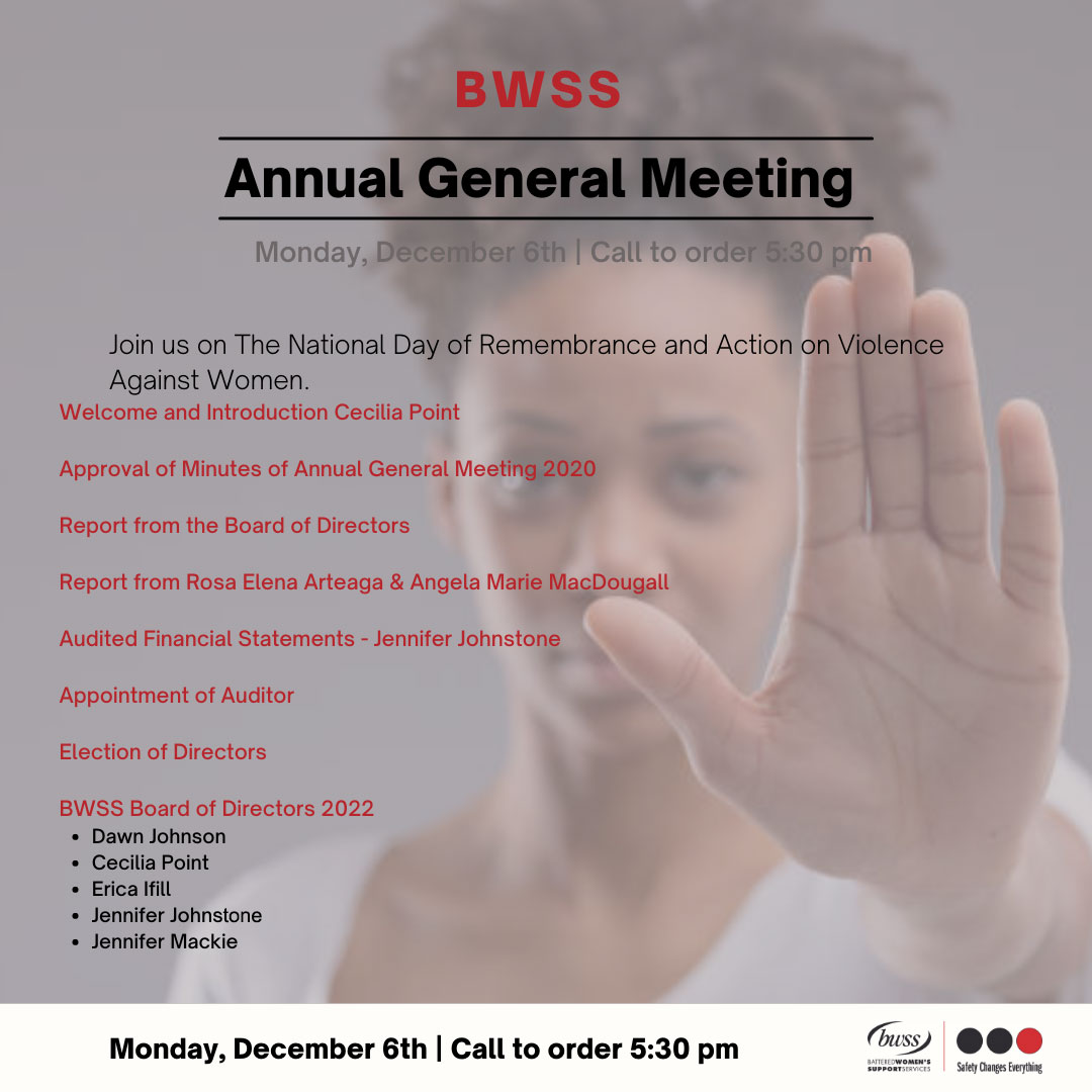 2021 BWSS Annual General Meeting