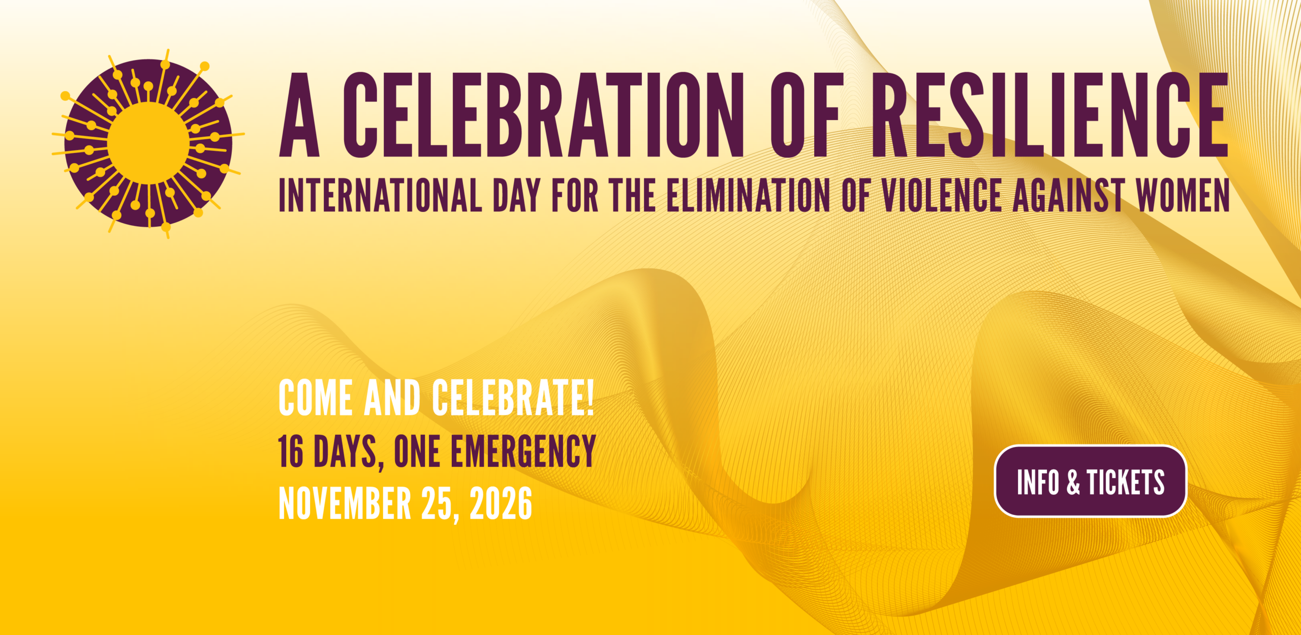A Celebration of Resilience poster showing the event is now sold out.