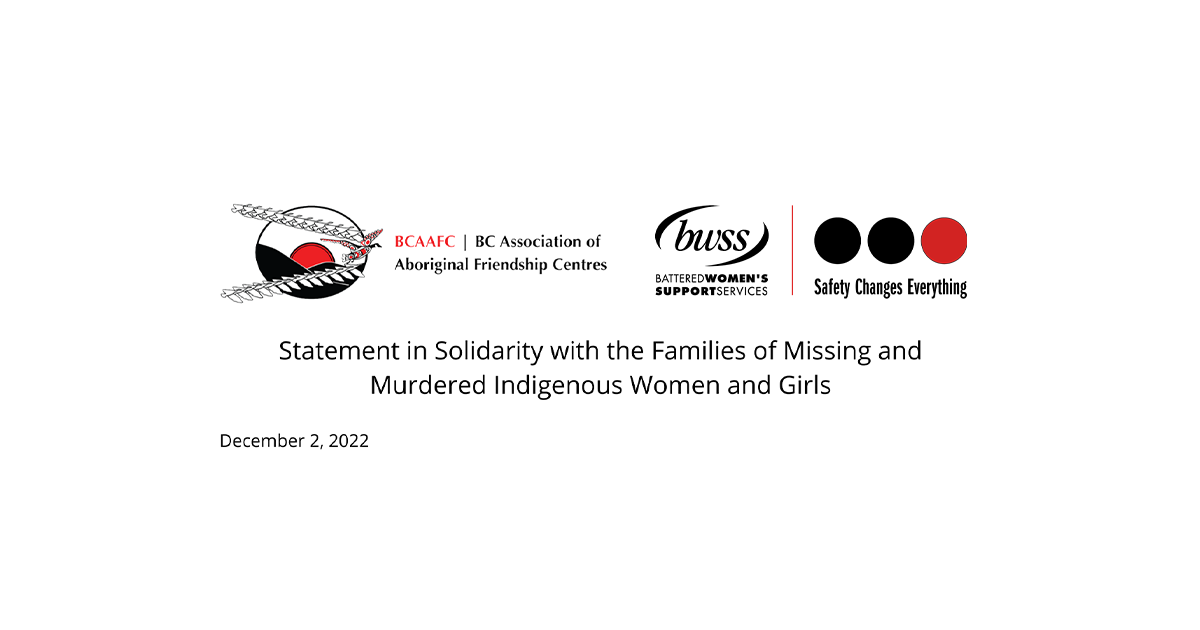 Statement in Solidarity with the Families of Missing and Murdered Indigenous Women and Girls