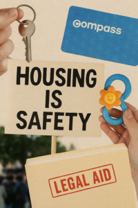 housing is safety legal aid compass card home keys soother