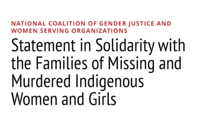National Coalition of Gender Justice and Women Serving Organizations Statement in Solidarity