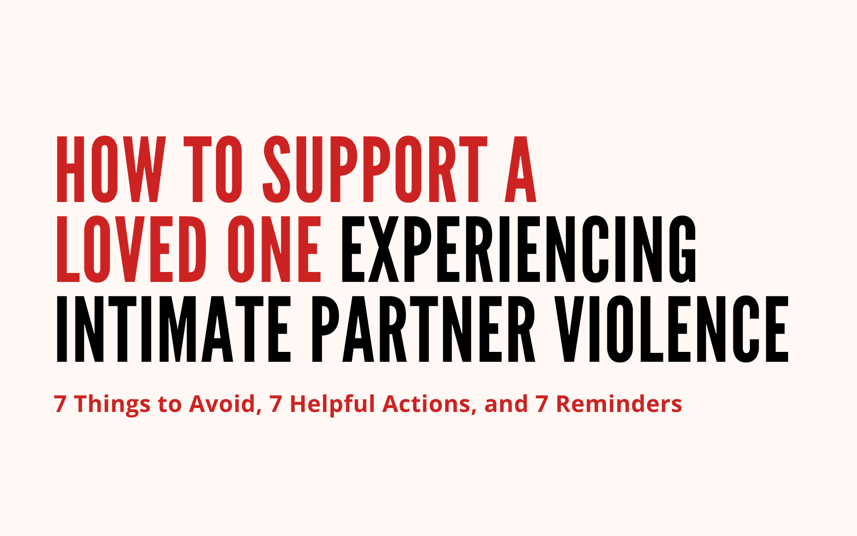 How to Support a Loved One Experiencing Intimate Partner Violence - BWSS