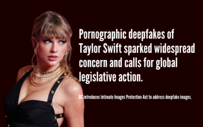 Pornographic deepfakes of Taylor Swift sparked widespread concern. BC introduces the Intimate Images Protection Act to address deepfake images.