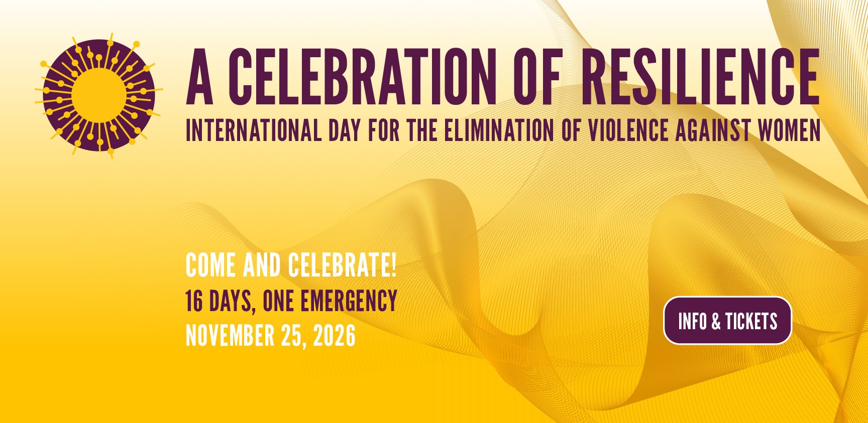 A Celebration of Resilience poster showing the event is now sold out.