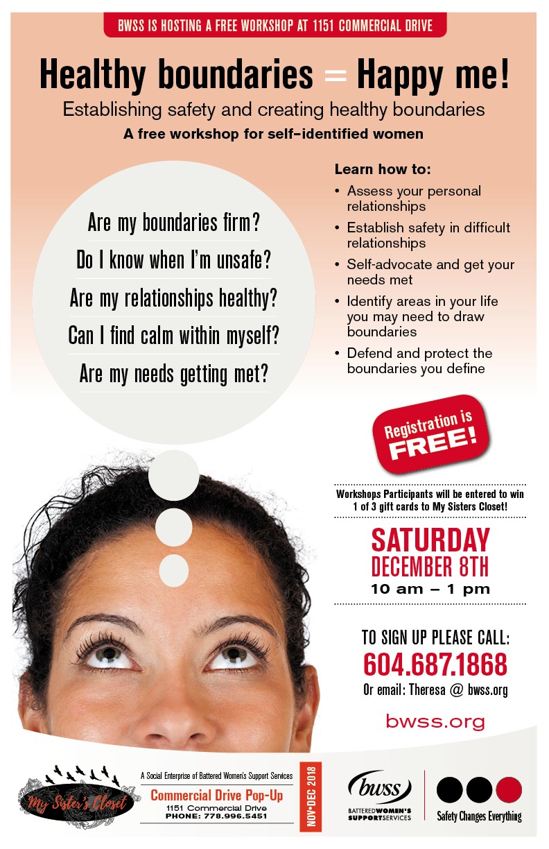 healthy boundaries poster healthy boundaries workshop at BWSS