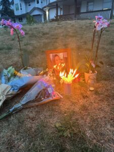 flowers and candles for Jessica Cunningham